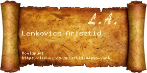 Lenkovics Arisztid névjegykártya